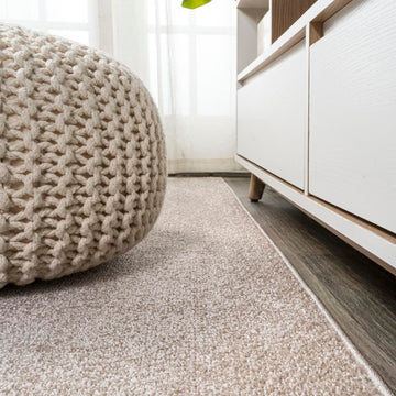 Haze Solid Low-pile Area Rug Beige
